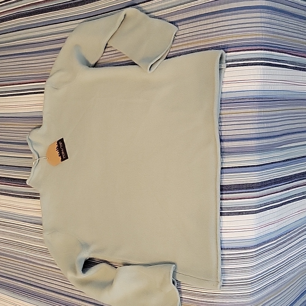 Cozy Seafoam Long-Sleeve, Mock Turtleneck Sweater, Size Large.